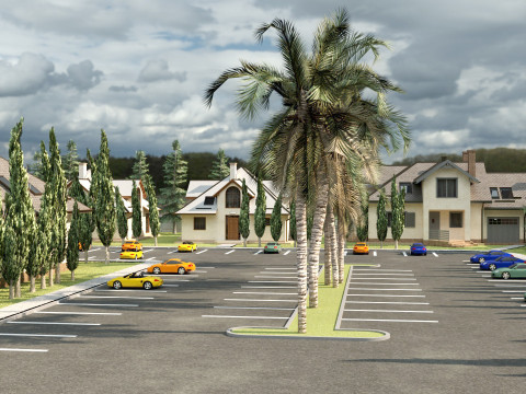 Tropical Villa Complex 3D Scene 3D Модель