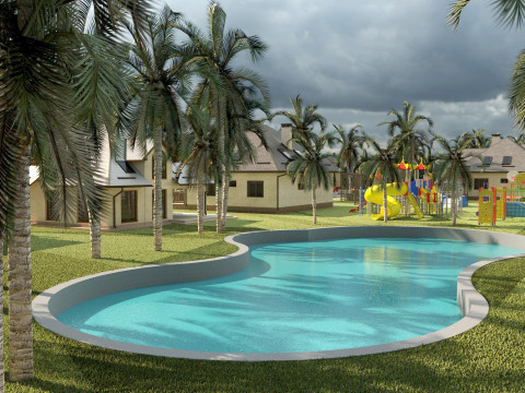 Tropical Villa Complex 3D Scene 3D Модель