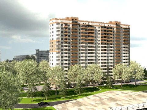 프리미엄 주거 타워 사이트 Archviz Ready 3D 모델