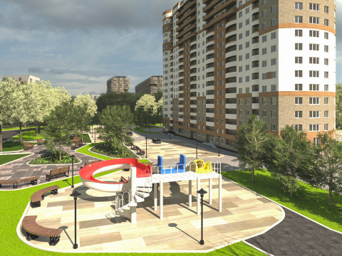 Site de torre residencial premium pronto para Archviz Modelo 3D