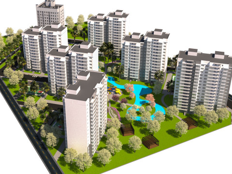 Complejo de apartamentos moderno Modelo 3D