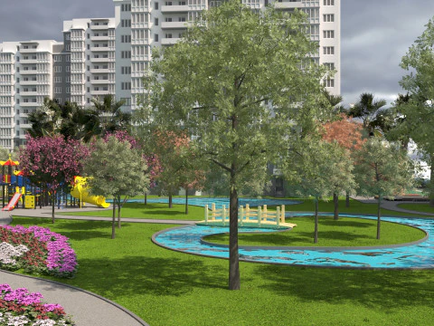 Modern Apartment Complex 3D Model