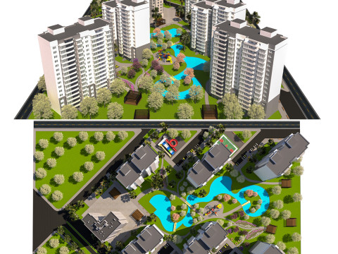 Complejo de apartamentos moderno Modelo 3D