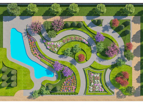 Ботанический вихревой сад 3D Модель