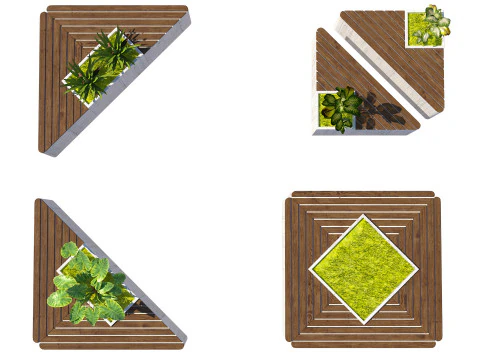 Modern Geometric Modular Seating 3D Model