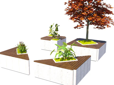 Modern Geometric Modular Seating 3D Model