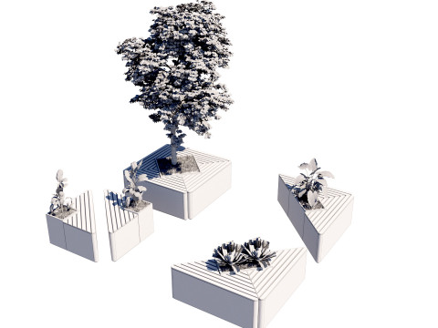 आधुनिक ज्यामितीय मॉड्यूलर सीटिंग 3D मॉडल