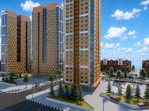 Complete Urban Landscape and Housing Scene 3D Model