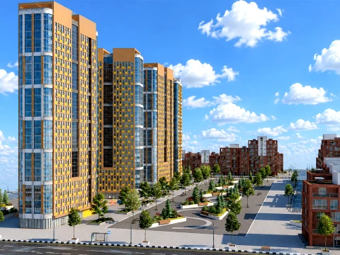 Complete Urban Landscape and Housing Scene 3D Model