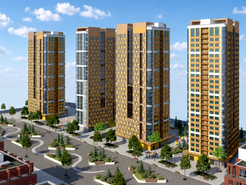 Complete Urban Landscape and Housing Scene 3D Model