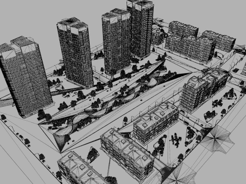Complete Urban Landscape and Housing Scene 3D Model