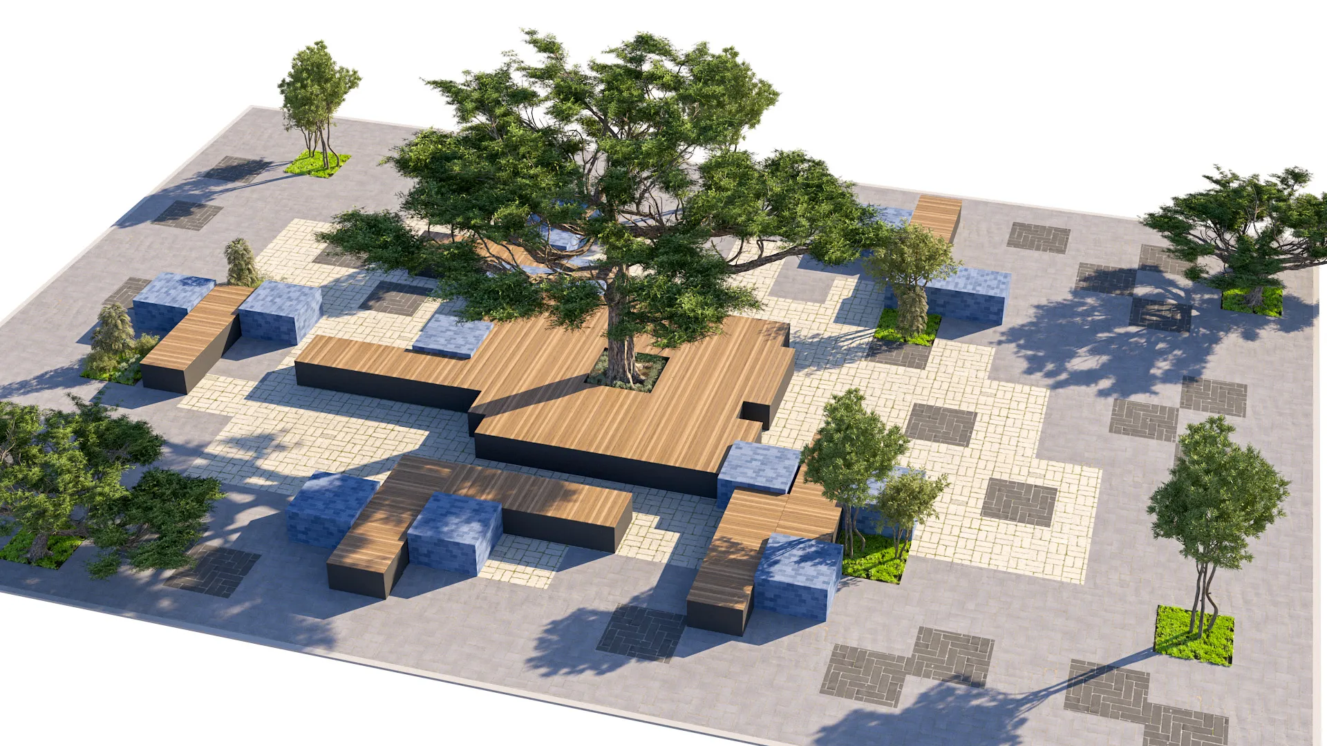 &Ccedil;ağdaş Afrika Uzay Oturma Alanı 3D Model .c4d .max .obj .3ds .fbx .stl .blend 