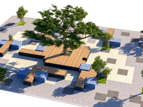 Contemporary African Space Seating Area 3D Model