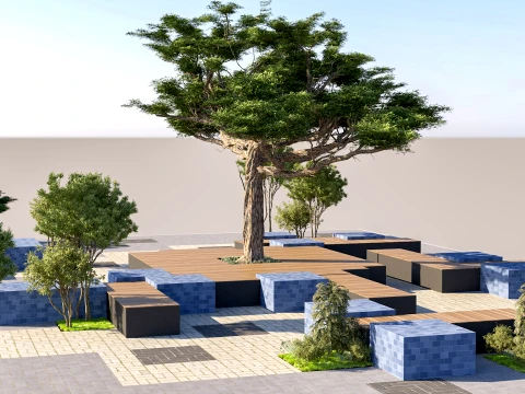 &Ccedil;ağdaş Afrika Uzay Oturma Alanı 3D Model