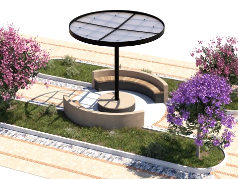 Circular Canopy Landscape Design 3D Modell