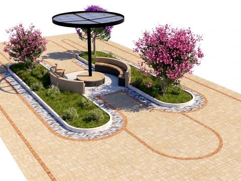 Circular Canopy Landscape Design 3D Model