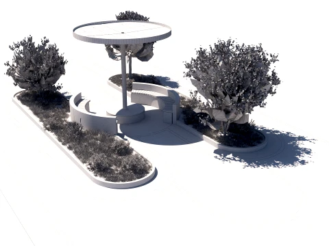 Circular Canopy Landscape Design 3D Model