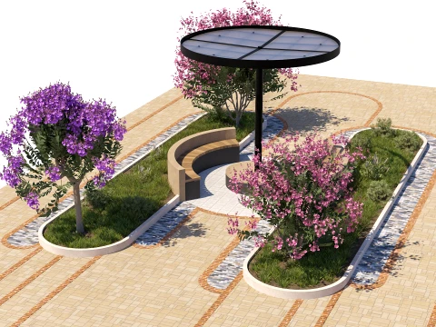 Circular Canopy Landscape Design 3D Model