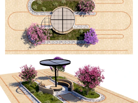 Circular Canopy Landscape Design 3D Model