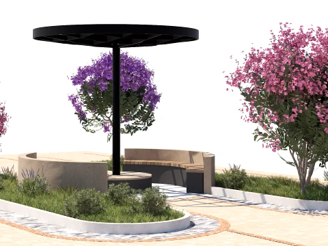 Circular Canopy Landscape Design 3D Model