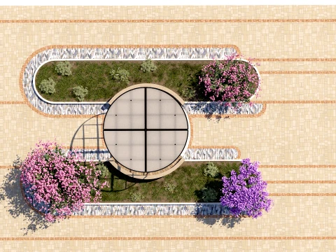 Circular Canopy Landscape Design 3D Model