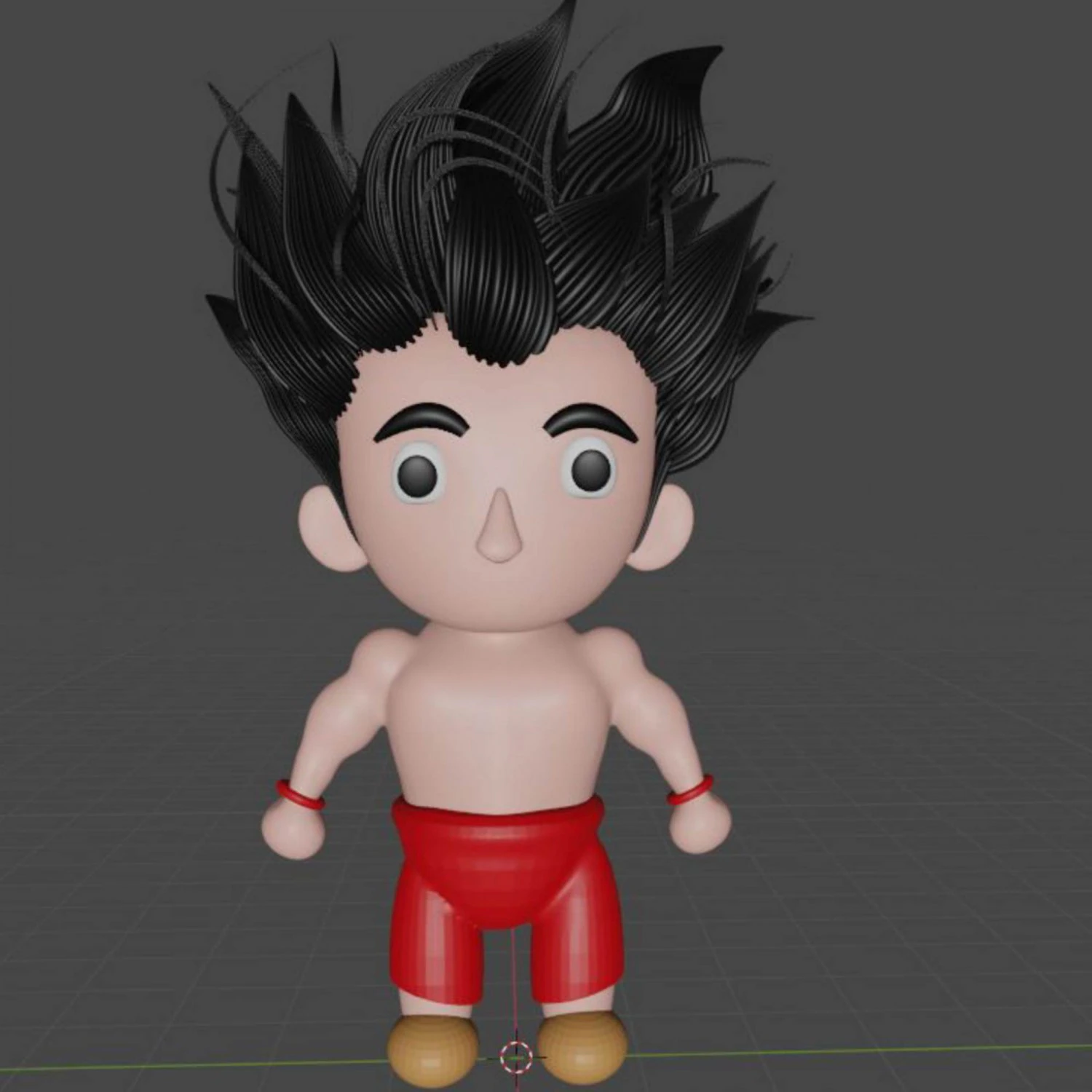 3D Chibi-Goku low-poly 3D Model .c4d .max .obj .3ds .fbx .stl .blend 