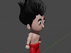3D Chibi-Goku low-poly Model 3D