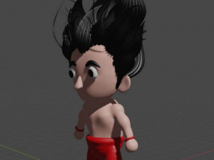 3D Chibi-Goku low-poly Model 3D