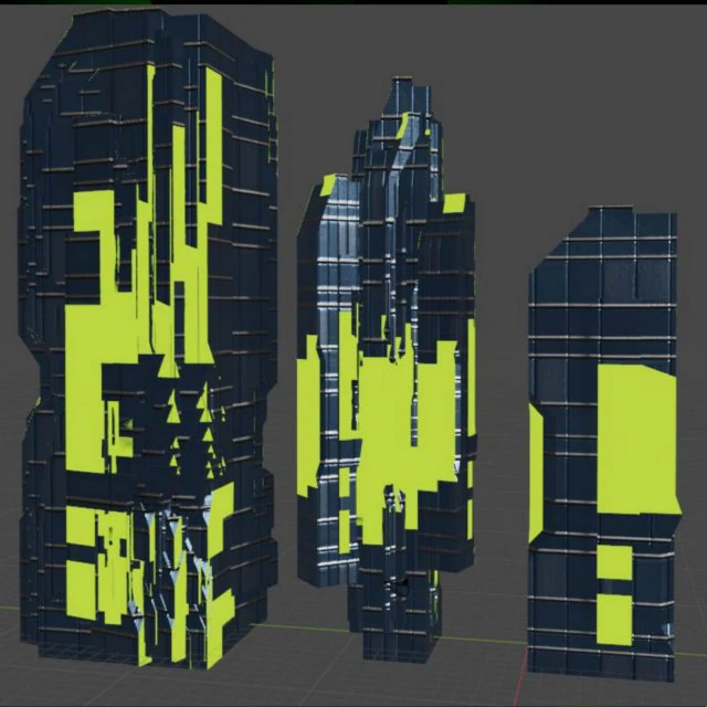 공상 과학 건물 3D 모델 .c4d .max .obj .3ds .fbx .stl .blend 