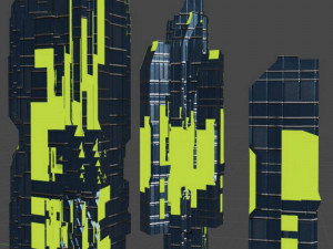 Sci fi buildings Modelo 3D