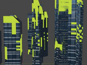 공상 과학 건물 3D 모델