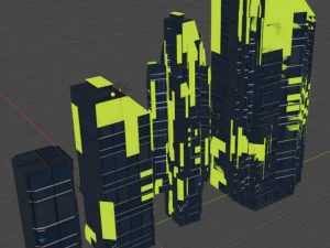 공상 과학 건물 3D 모델