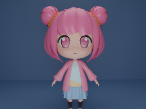 Chibi Girl Character Modelo 3D