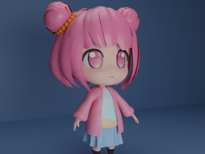 Chibi Girl Character 3D Model