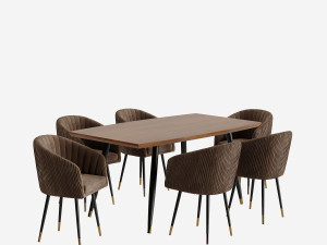 Chair and table set 3D मॉडल