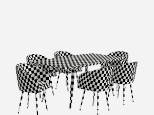 Chair and table set 3D मॉडल