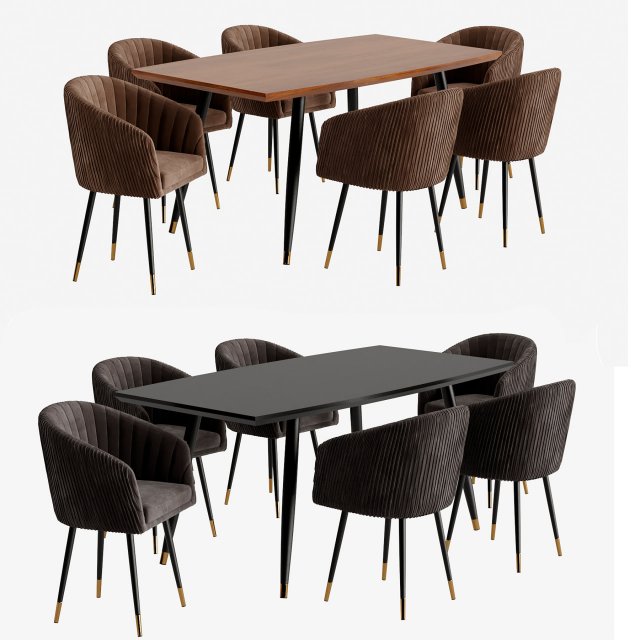 Chair and table set 3D मॉडल .c4d .max .obj .3ds .fbx .stl .blend