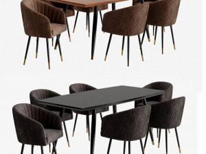 Chair and table set Modelo 3D