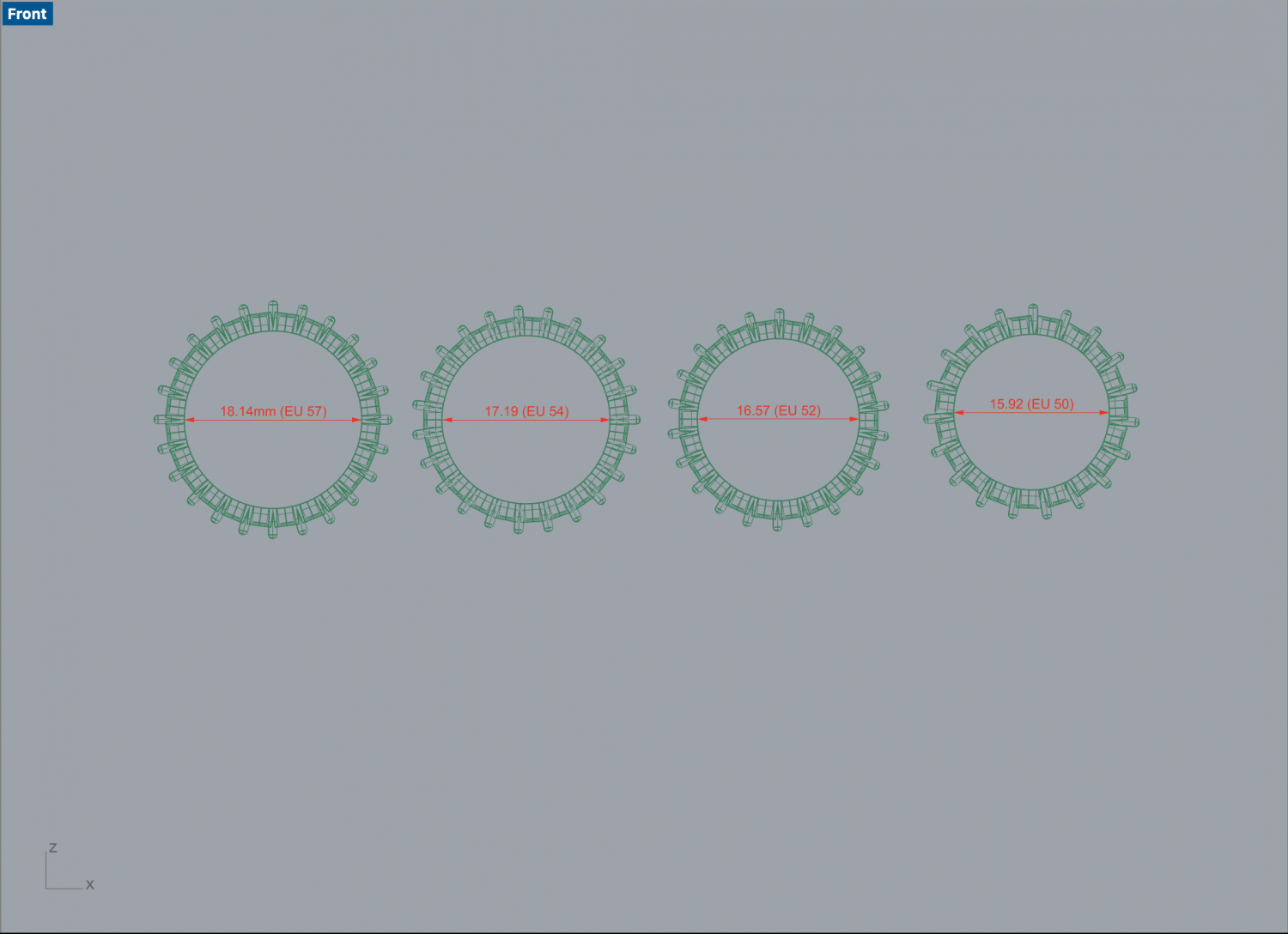 Eternity ring US and EU ring size 3D Print Model in Rings 3DExport