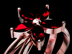 Five Pointed Star Flower Ring Marquise Stones Modelo de Impressão 3D