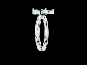 Five Pointed Star Flower Ring Marquise Stones Modelo de Impressão 3D