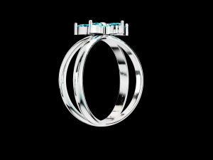 Five Pointed Star Flower Ring Marquise Stones Modelo de Impressão 3D