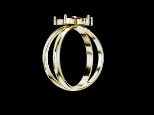 Five Pointed Star Flower Ring Marquise Stones Modelo de Impressão 3D