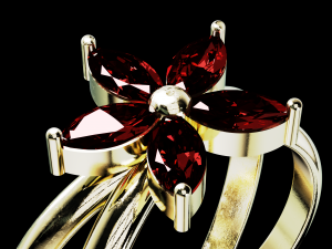 Five Pointed Star Flower Ring Marquise Stones Modelo de Impressão 3D