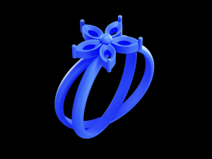 Five Pointed Star Flower Ring Marquise Stones Modelo de Impressão 3D