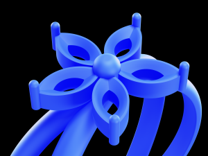 Five Pointed Star Flower Ring Marquise Stones Modelo de Impressão 3D