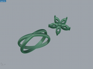 Five Pointed Star Flower Ring Marquise Stones Modelo de Impressão 3D