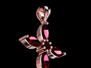 Thin Marquise stones cross pendant and round center stone 3D Baskı Modeli