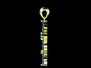 Thin Marquise stones cross pendant and round center stone 3D Baskı Modeli