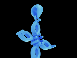 Thin Marquise stones cross pendant and round center stone 3D Baskı Modeli